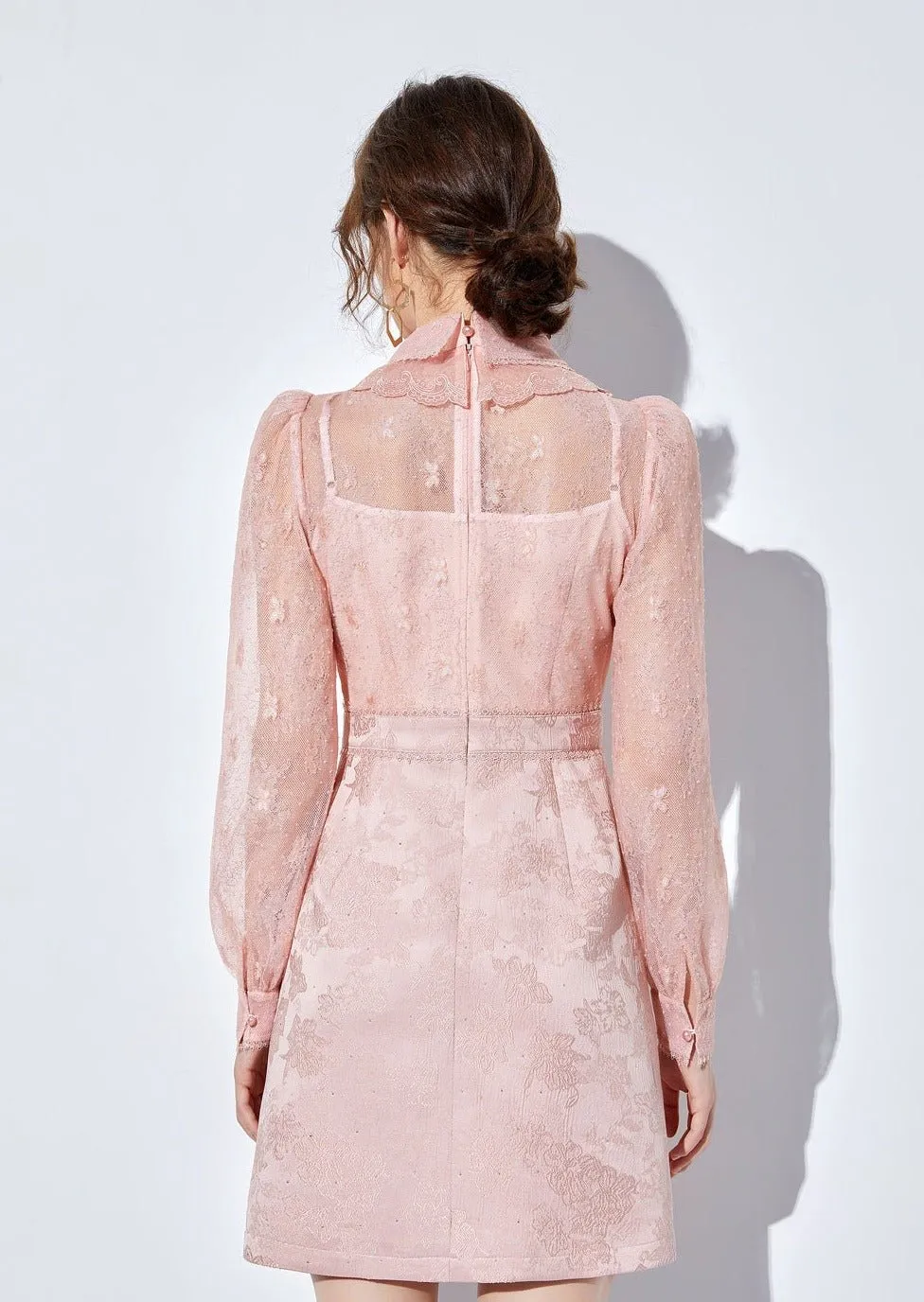 LACE JACQUARD SHIRT DRESS