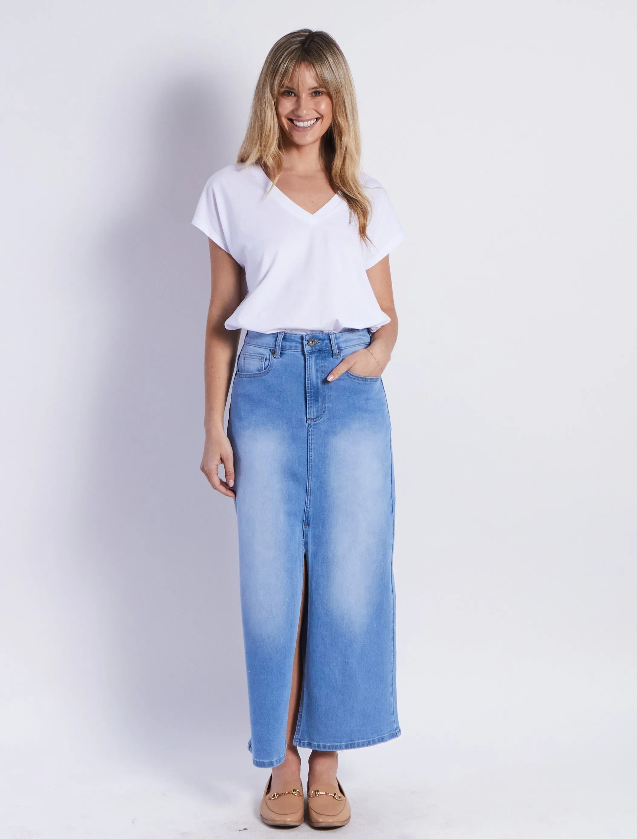 Lesley Denim Skirt - Blue