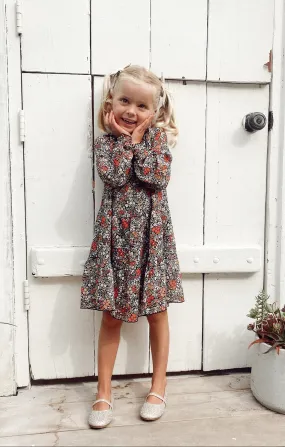 Little Birdie Dress ~ Black Floral