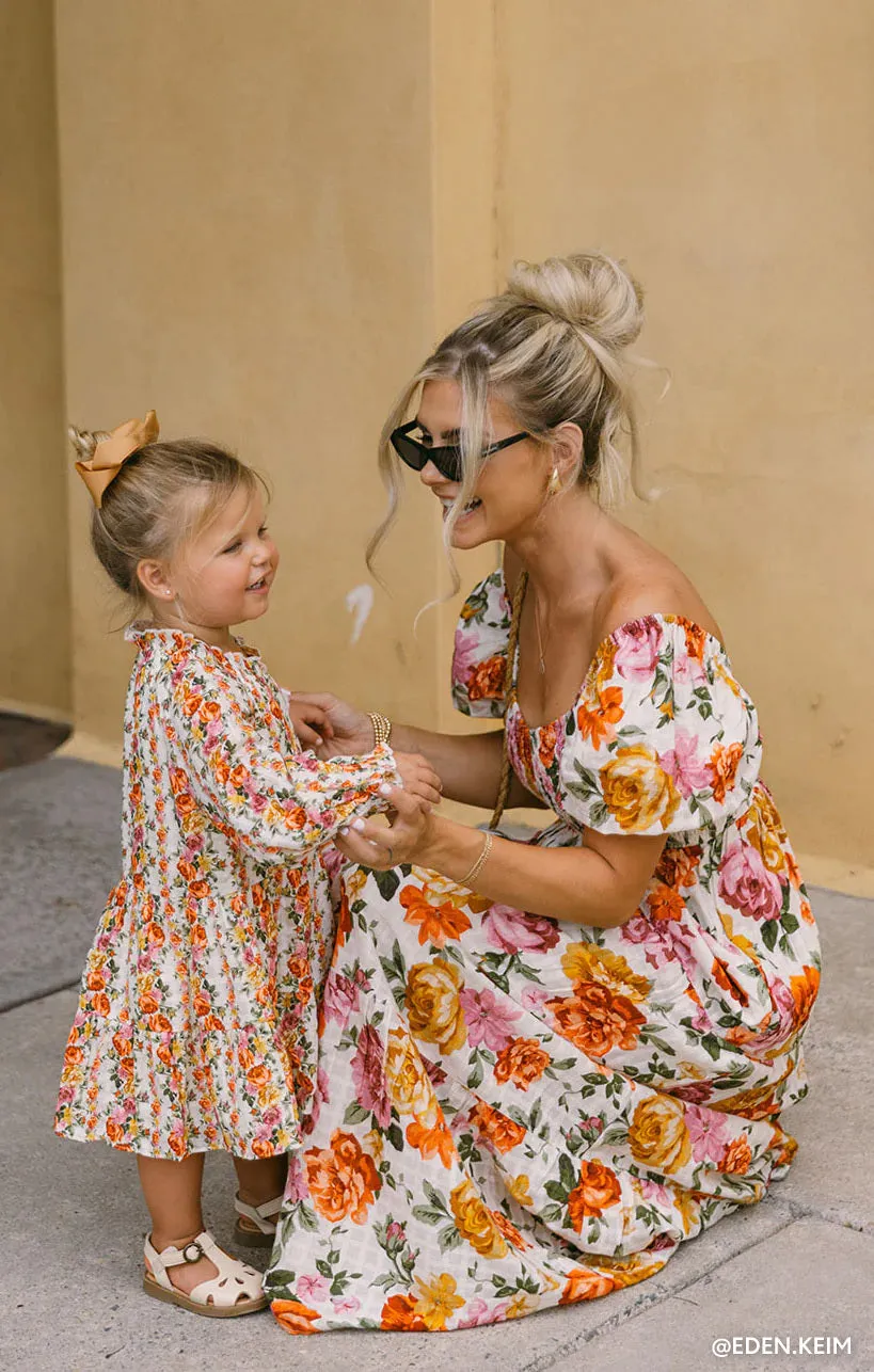 Little Birdie Dress ~ Hillside Stripe Floral