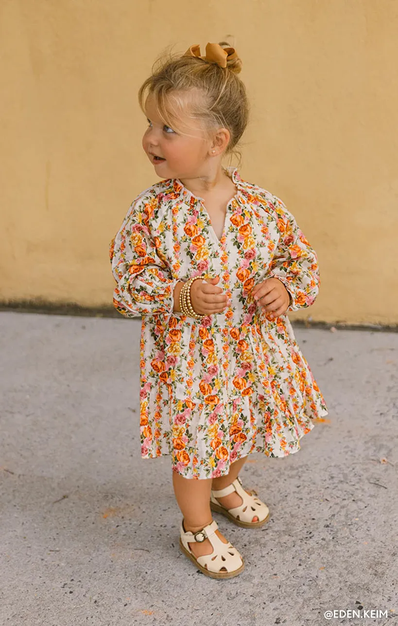 Little Birdie Dress ~ Hillside Stripe Floral