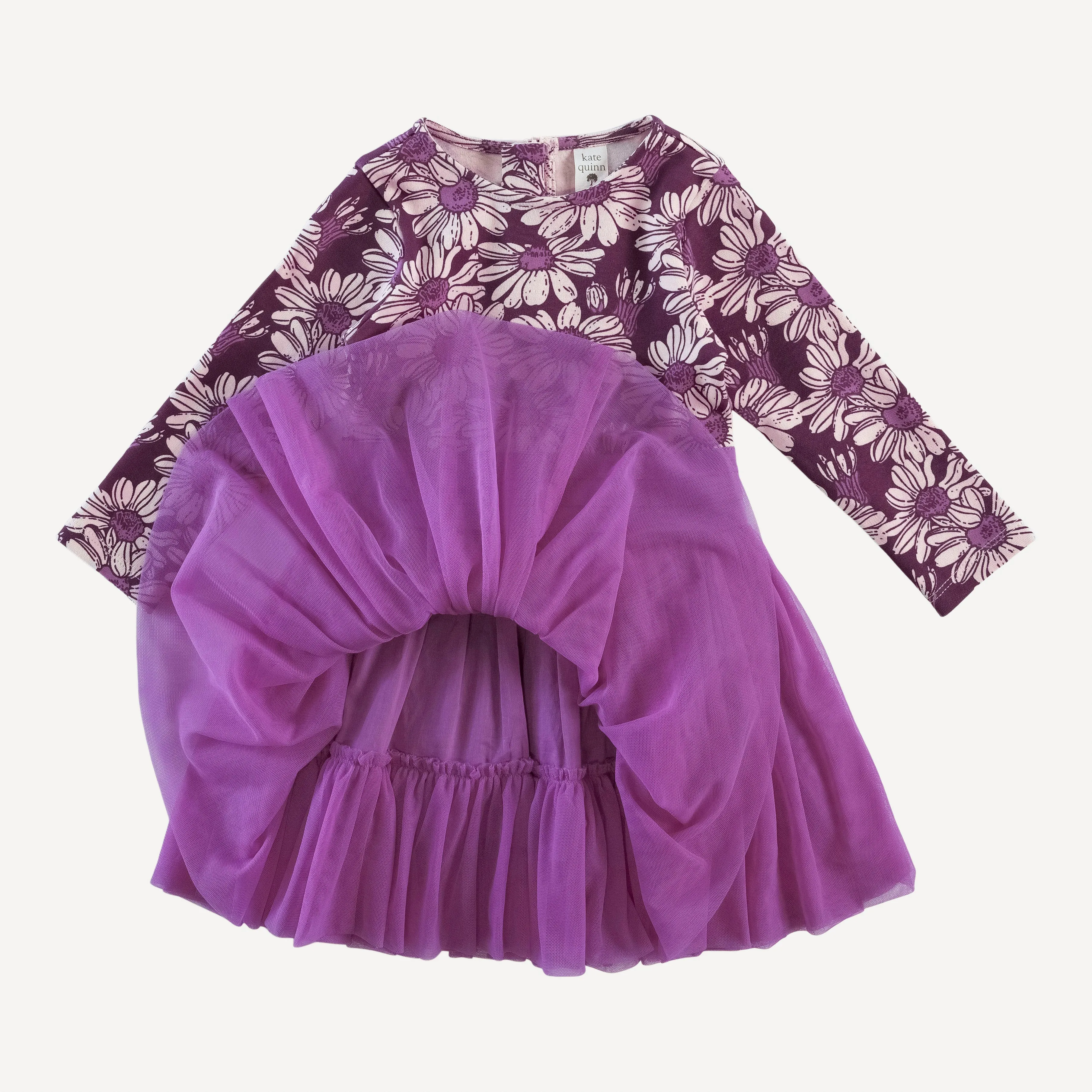 long sleeve classic tulle ballet dress | daisy | organic cotton interlock