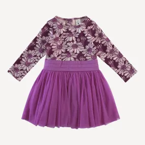 long sleeve classic tulle ballet dress | daisy | organic cotton interlock