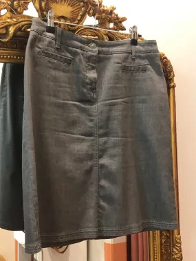 Maison 123 Grey Denim Midi Skirt