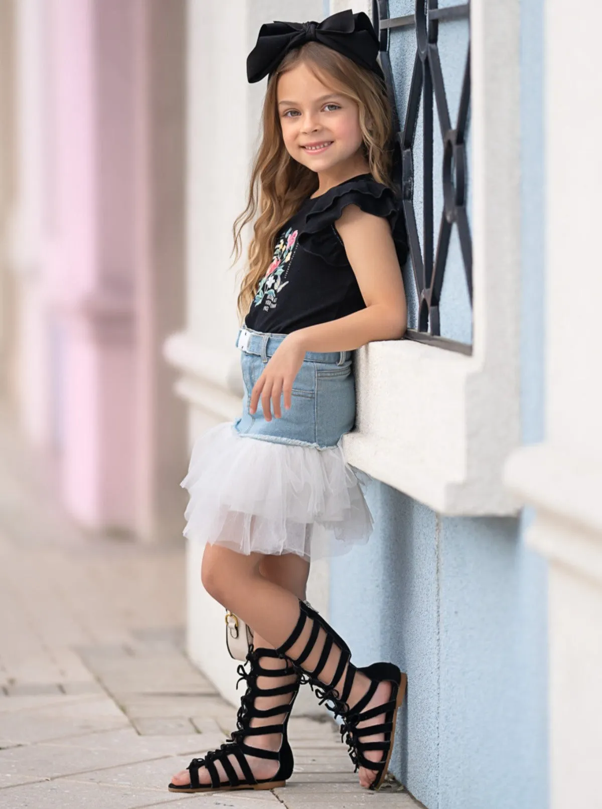 Nature Couture Denim Tulle Skirt Set