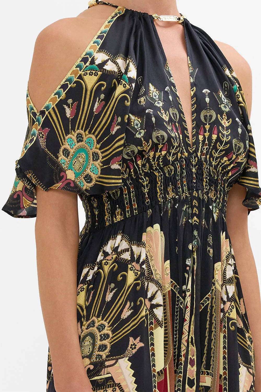 NECK PIECE SHIRRED WAIST LONG DRESS THEY CALLED HER NEFERTARI