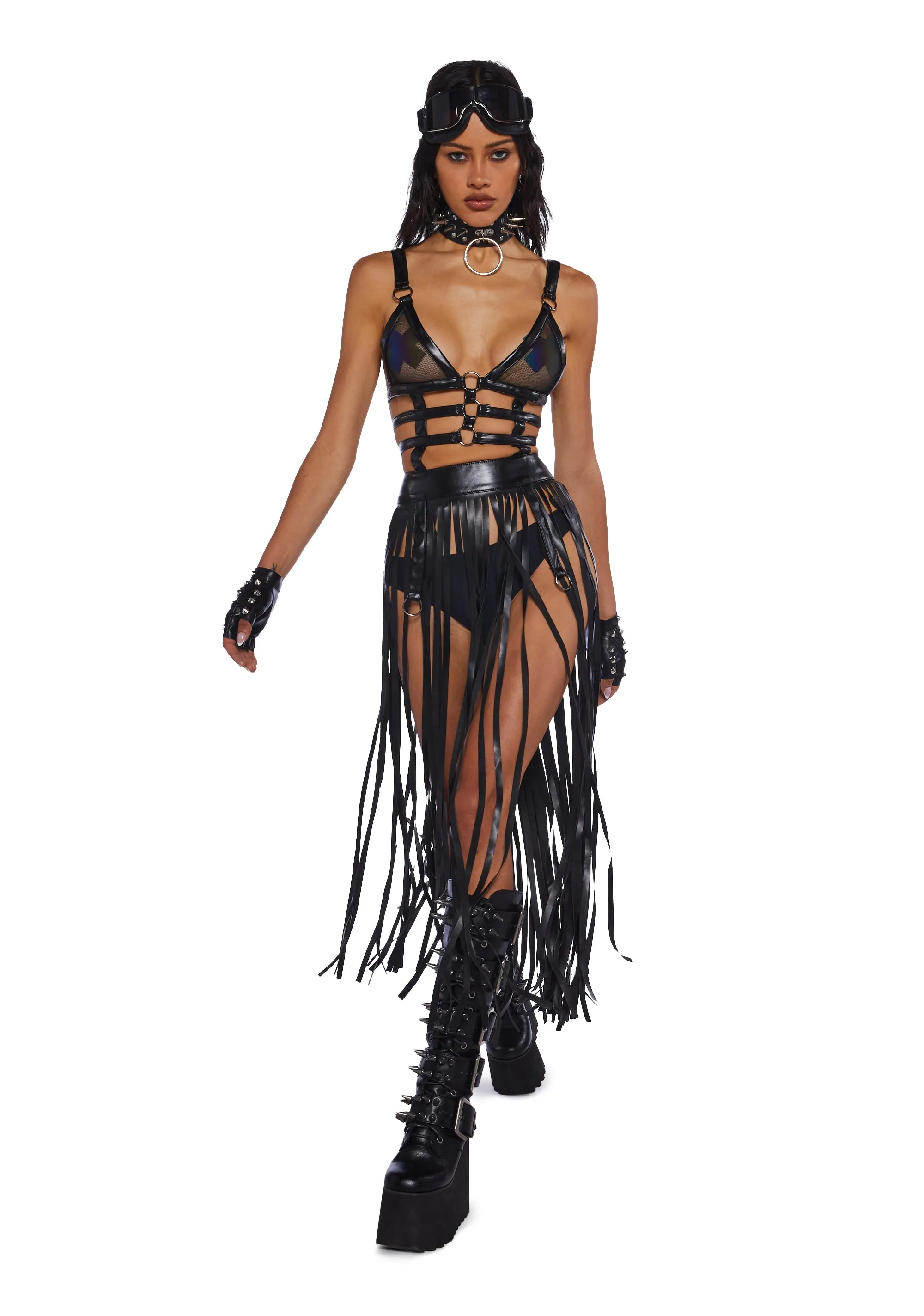 Night Shadows Harness Dress - Black