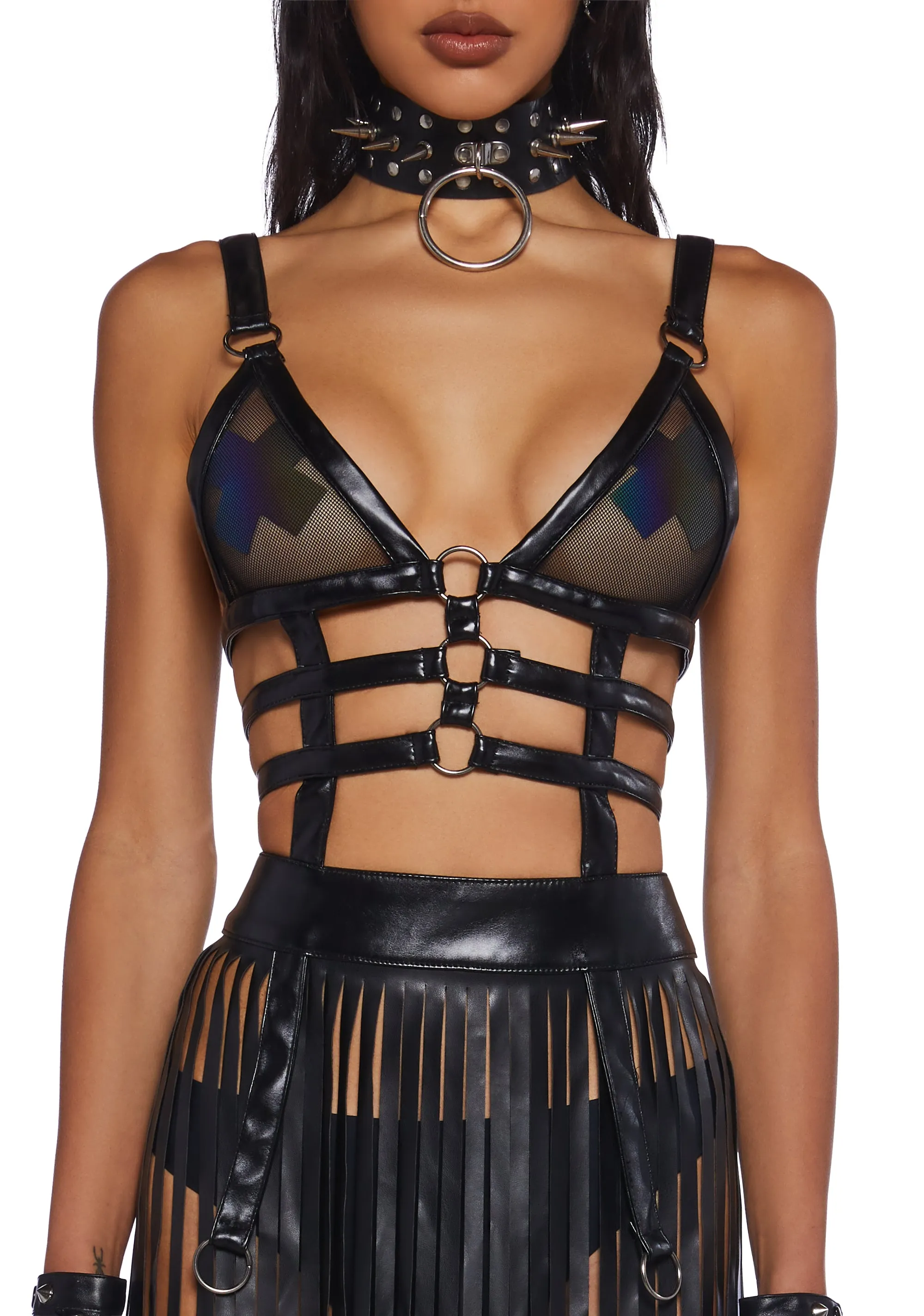 Night Shadows Harness Dress - Black