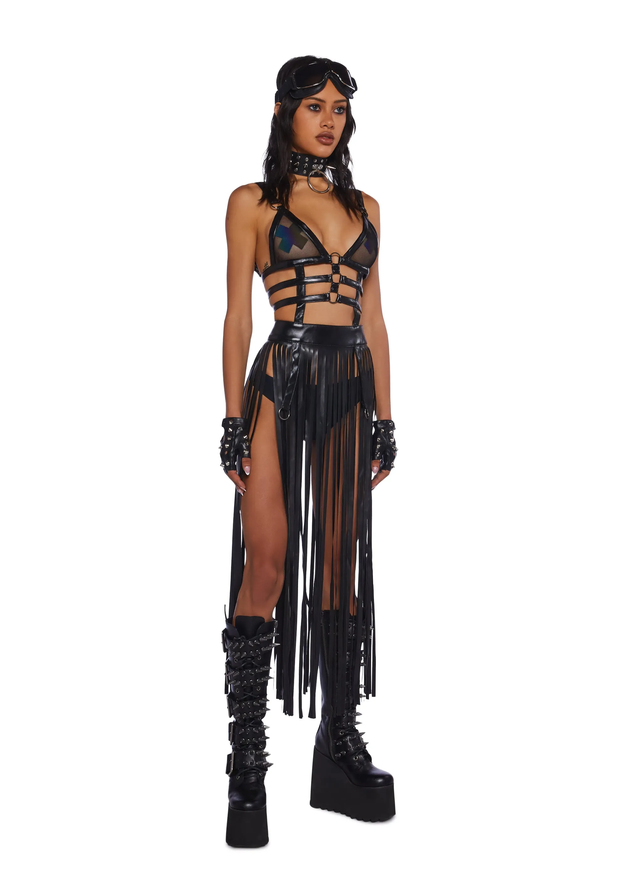 Night Shadows Harness Dress - Black