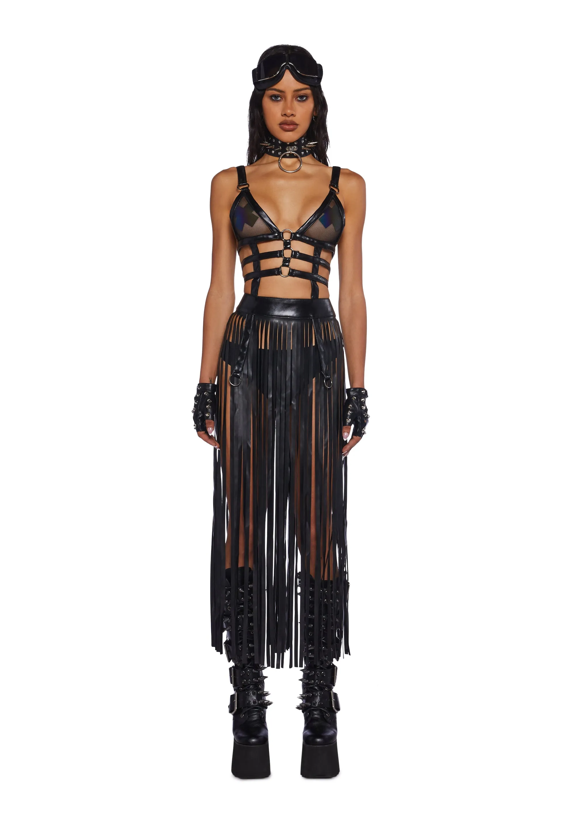 Night Shadows Harness Dress - Black