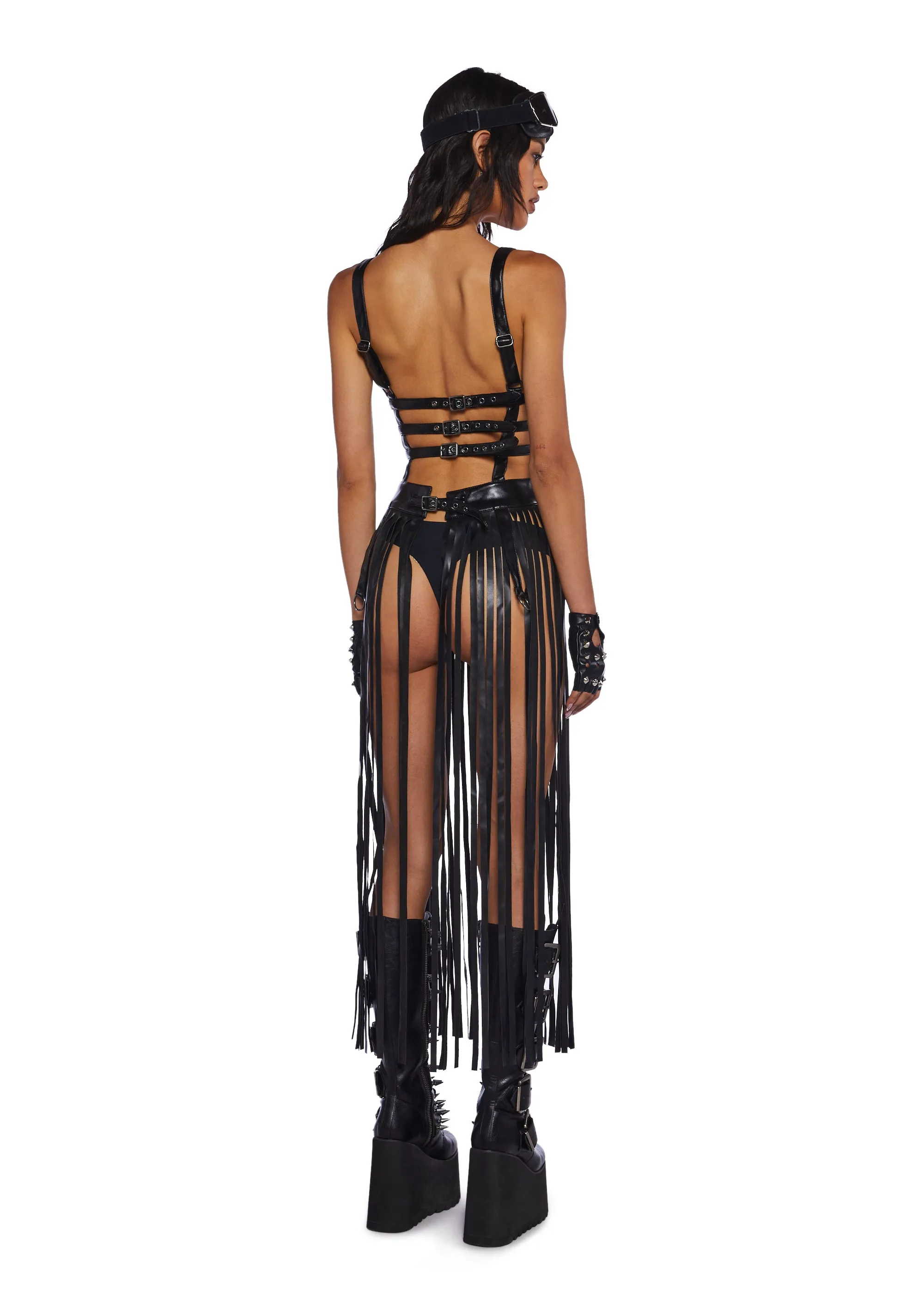 Night Shadows Harness Dress - Black