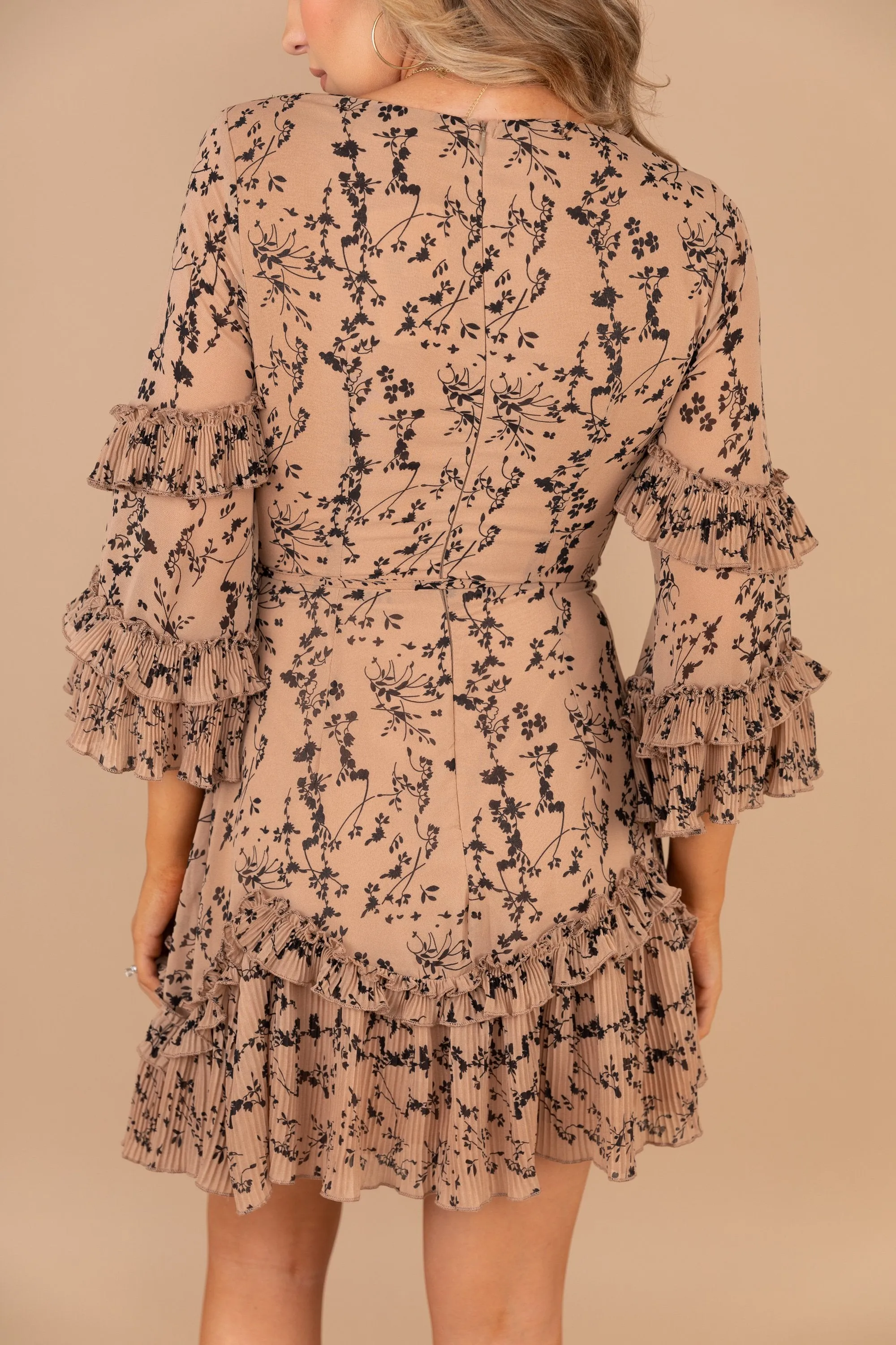 Only You Mocha Brown Floral Dress