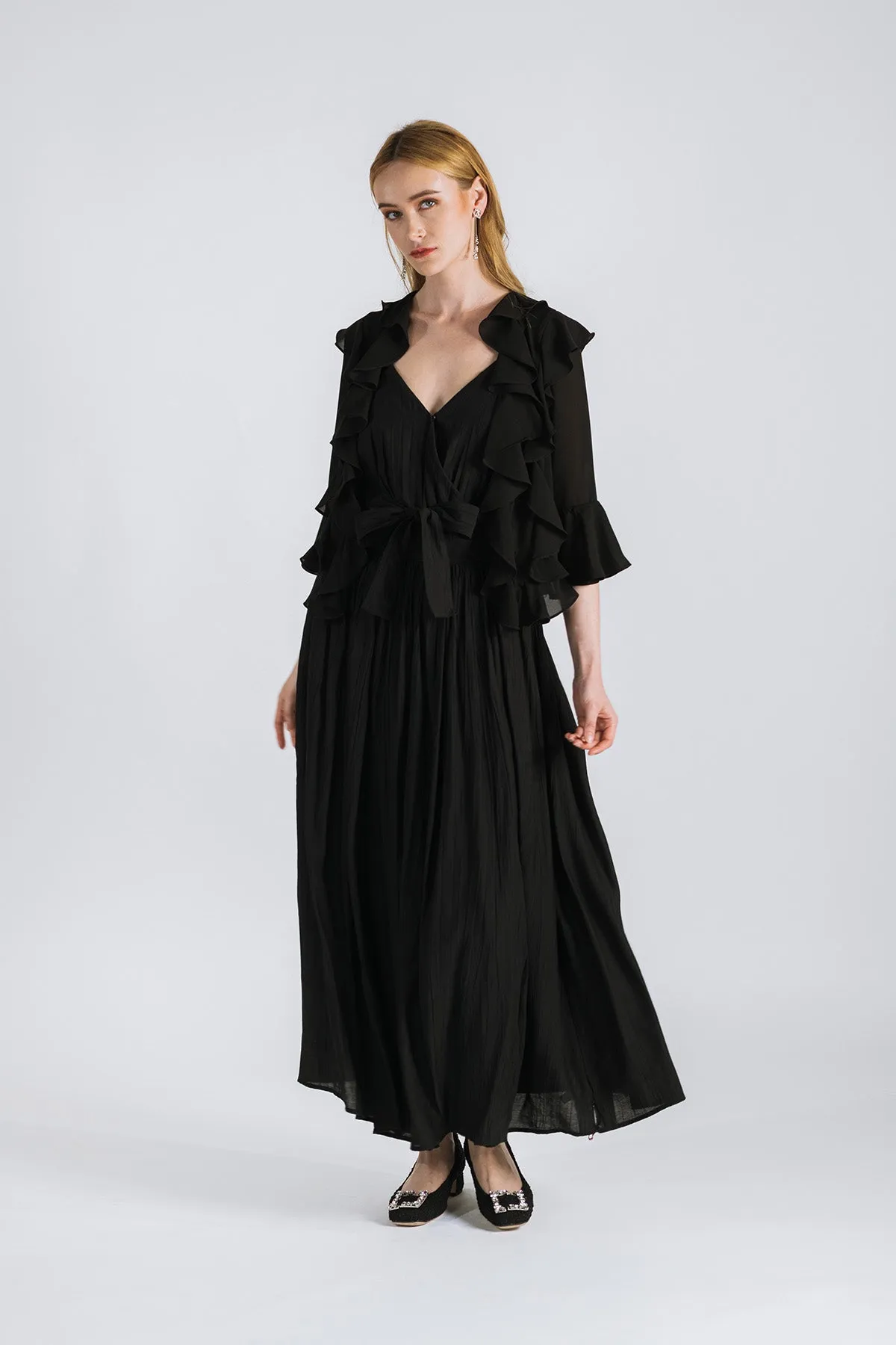 Ophelliath Camisole Ribbon Tie Maxi Dress