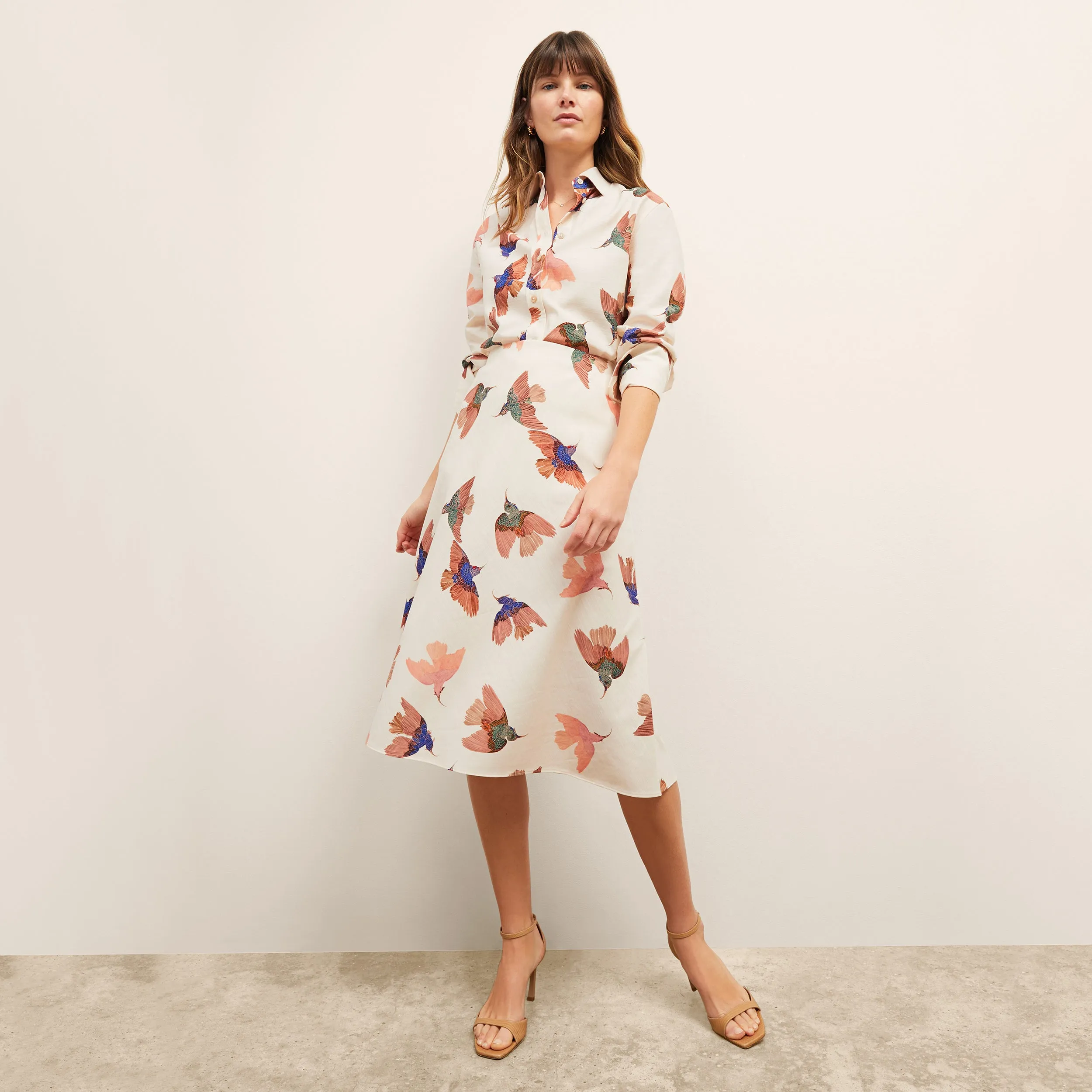 Orchard Skirt - Airy Cotton :: Hummingbird Print
