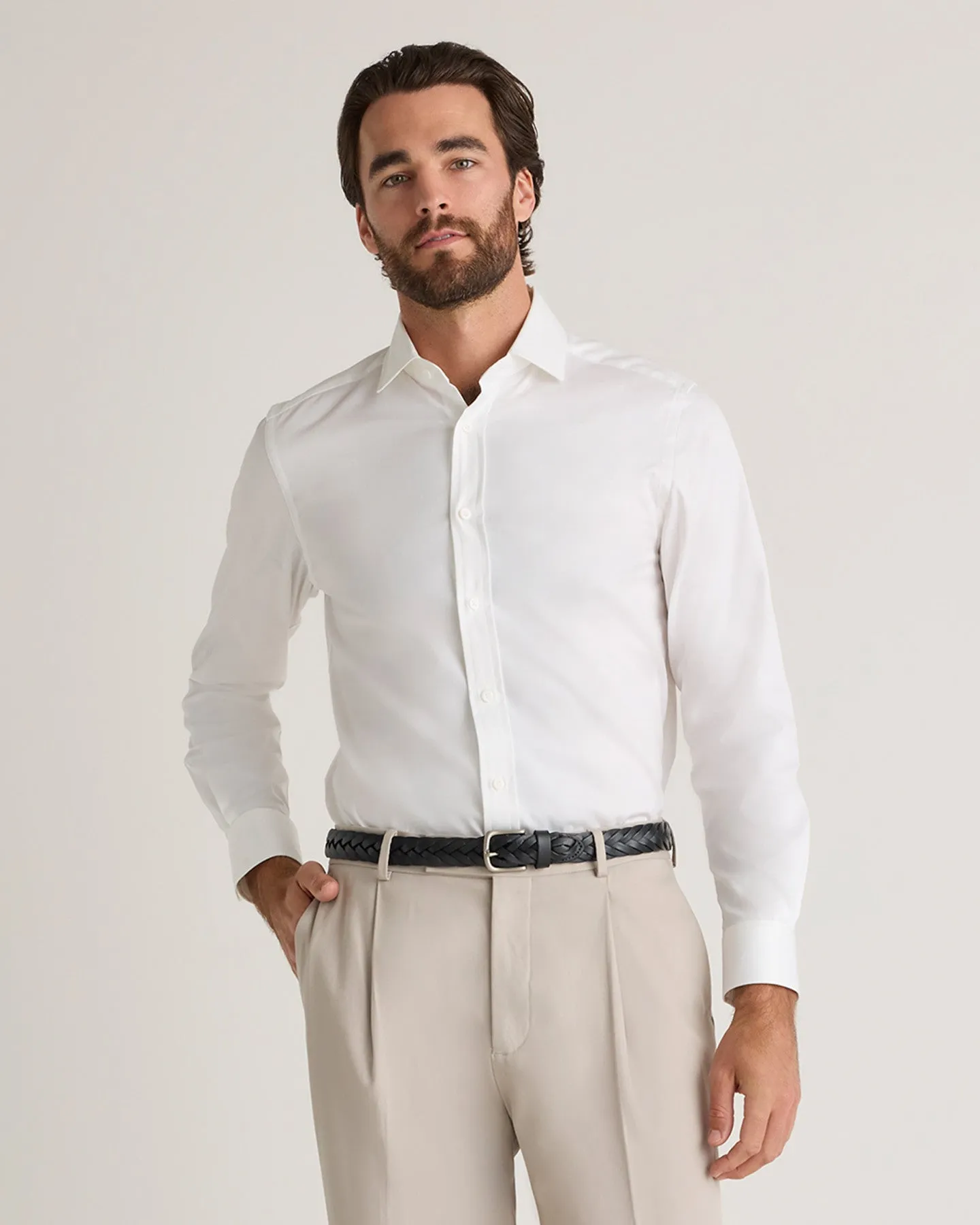 Organic Cotton Stretch Twill Dress Shirt