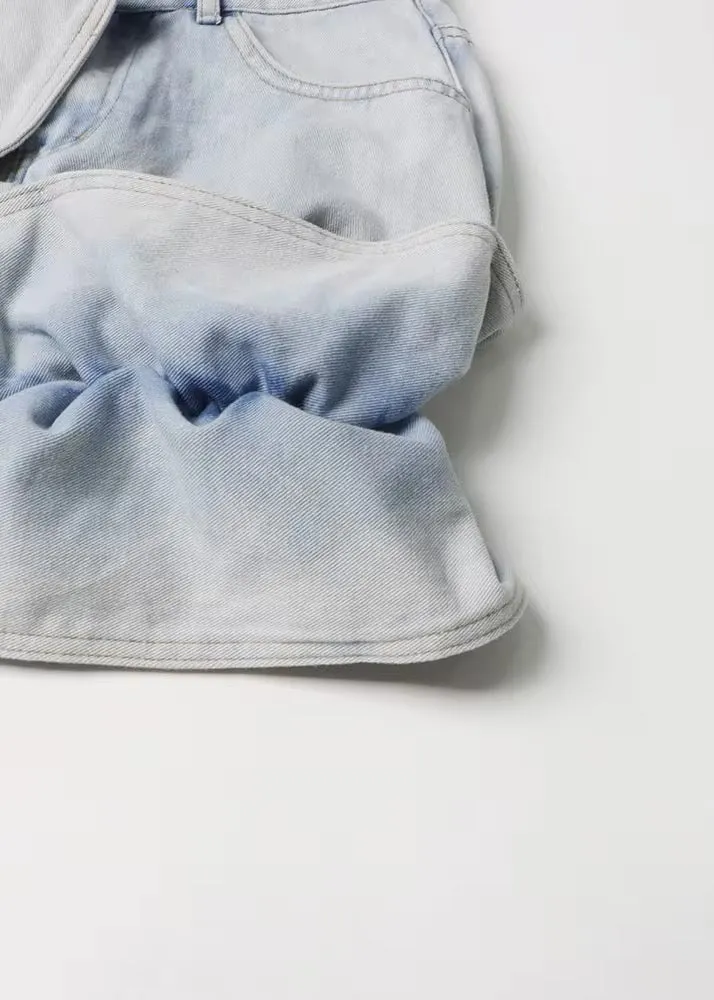 Paige Ruffled Decor Denim Mini Skirt