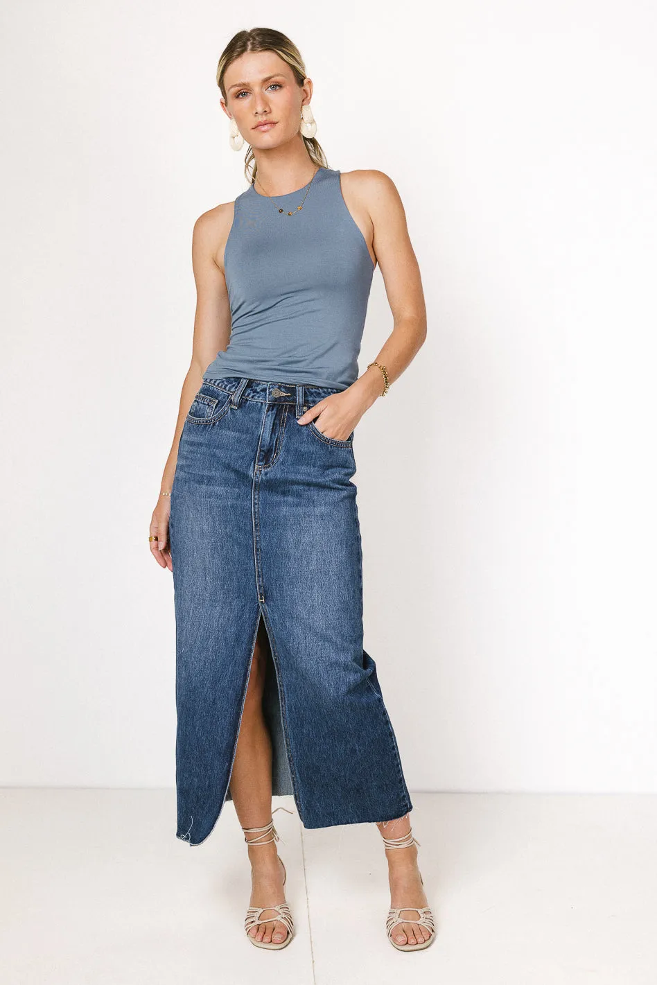 Paydrie Denim Maxi Skirt - FINAL SALE