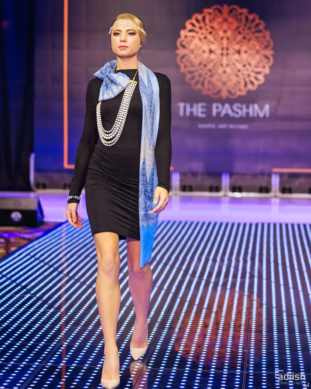 Periwinkle Blue Embroidered Shawl