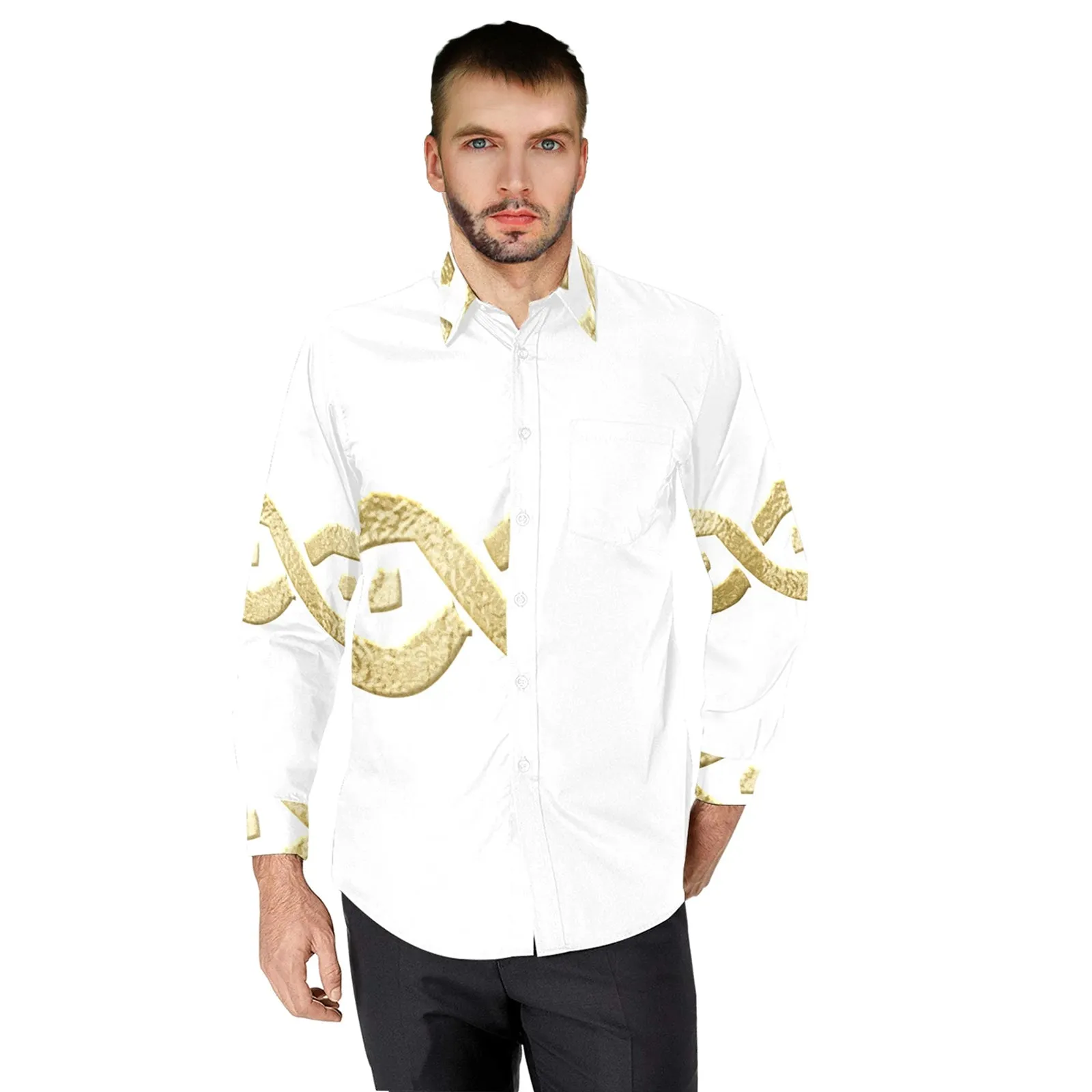 Polished Sinz White Men's Casual Dress Shirt