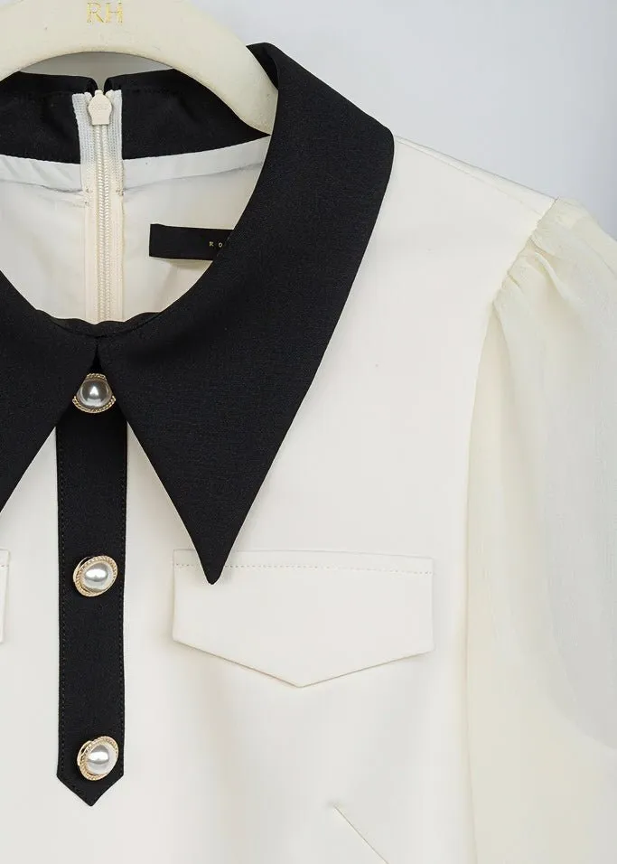 POLO COLLAR CHIFFON DRESS