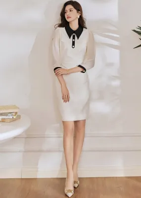 POLO COLLAR CHIFFON DRESS