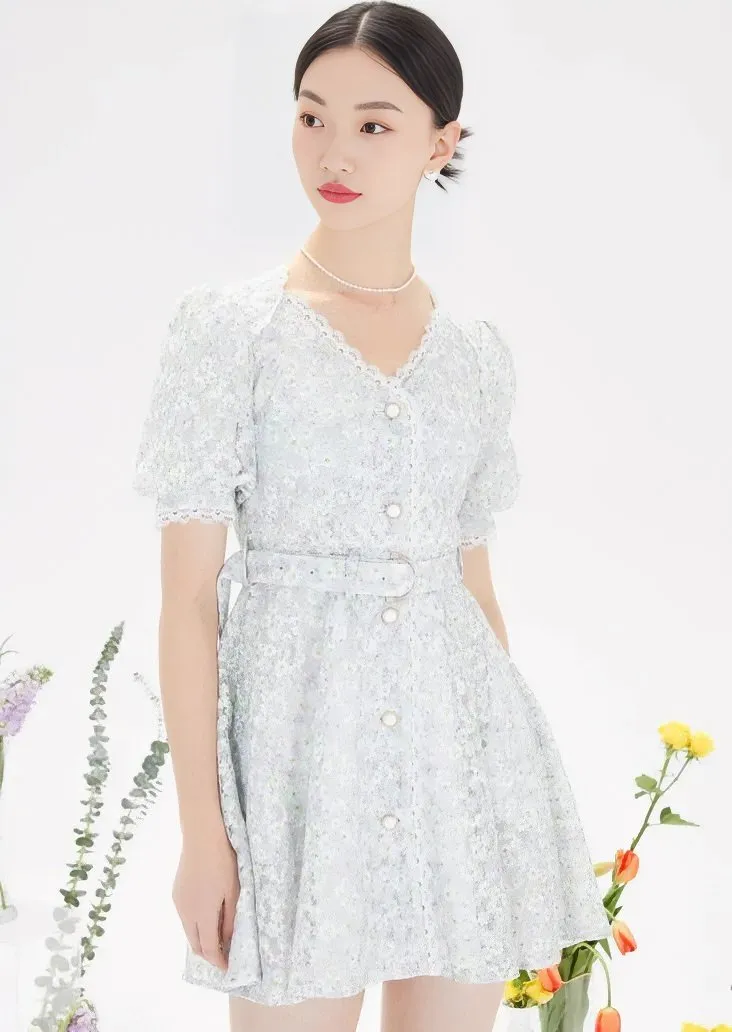 PUFF SLEEVE FRENCH DIT DRESS