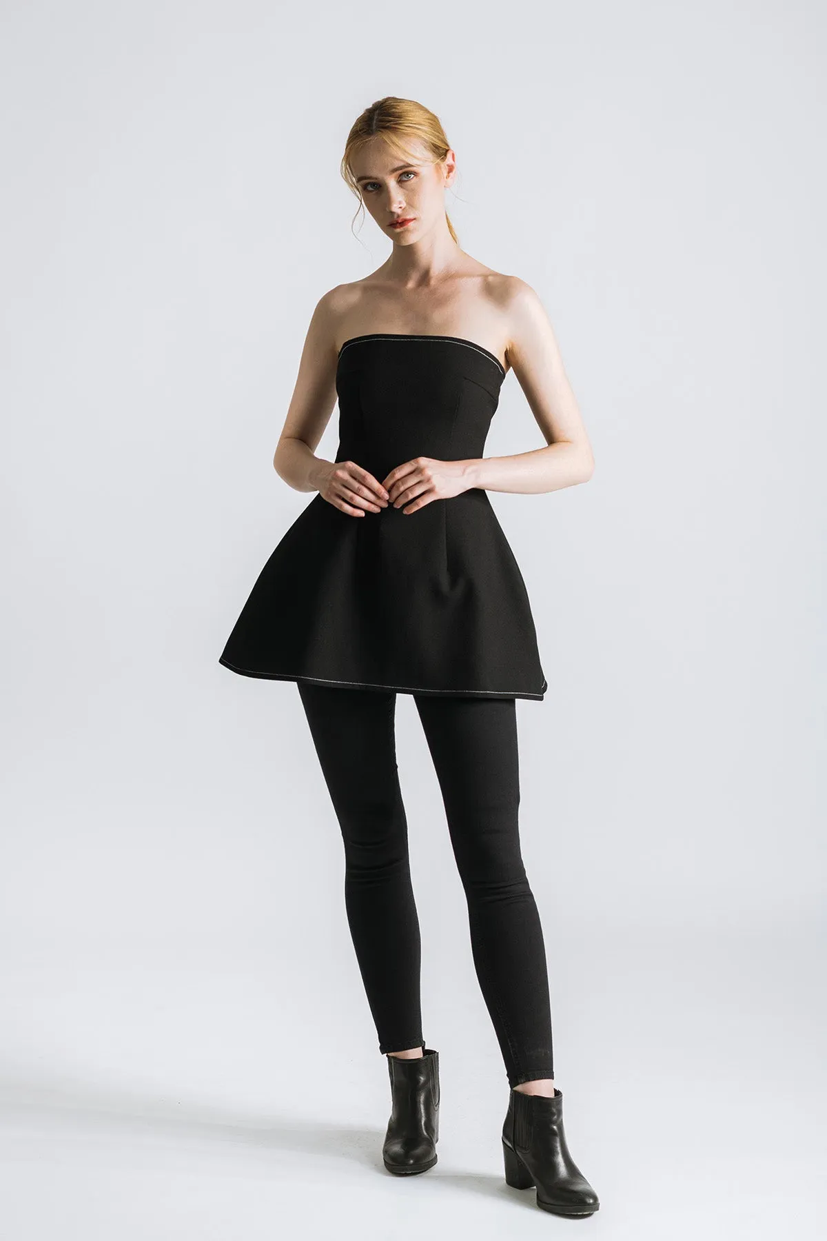 Reaffa Strapless Tube Short Dress