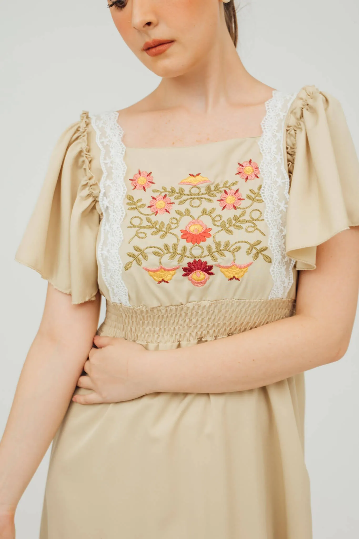 Renae Flutter Sleeve Boho Dress