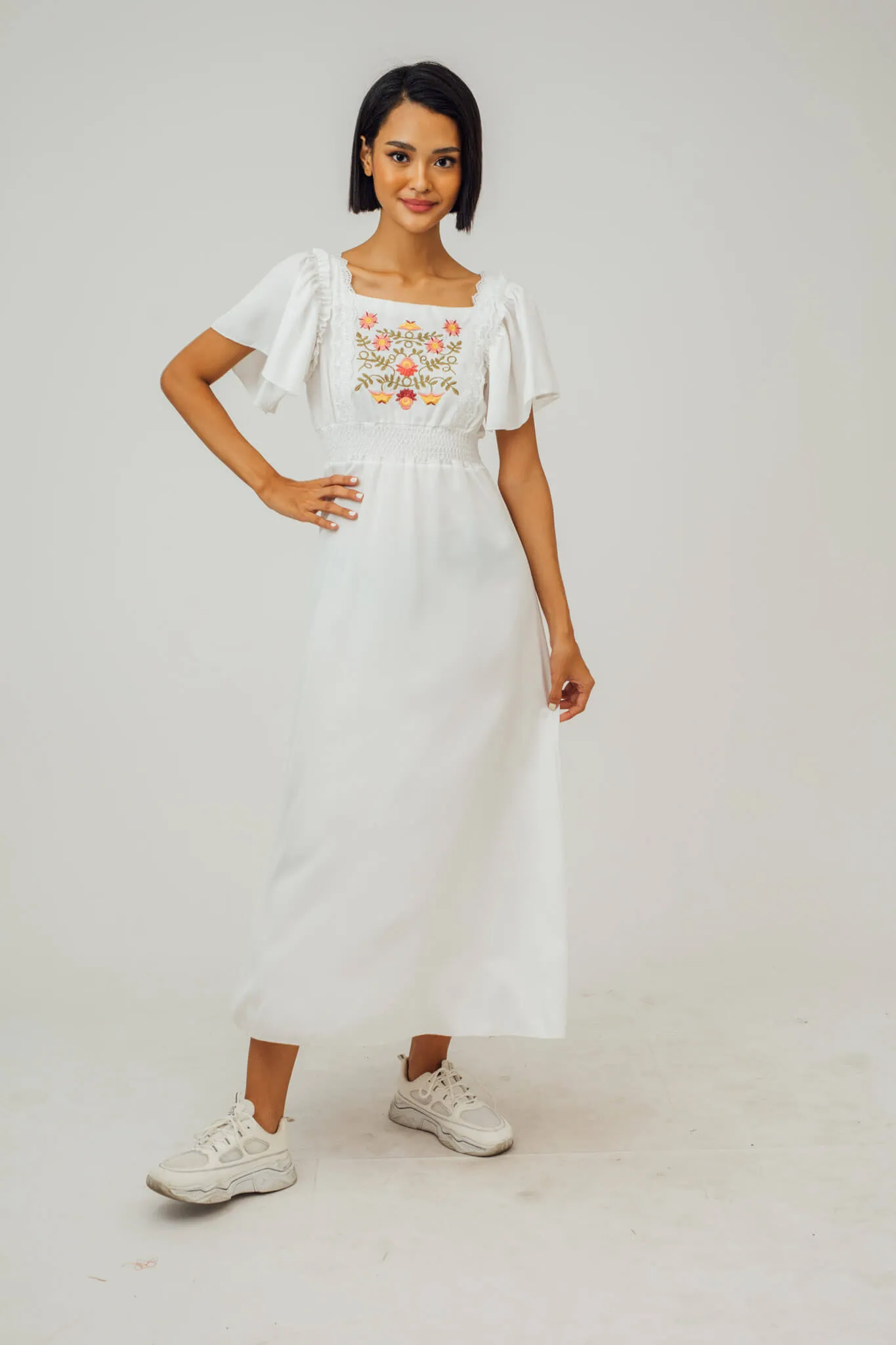 Renae Flutter Sleeve Boho Dress