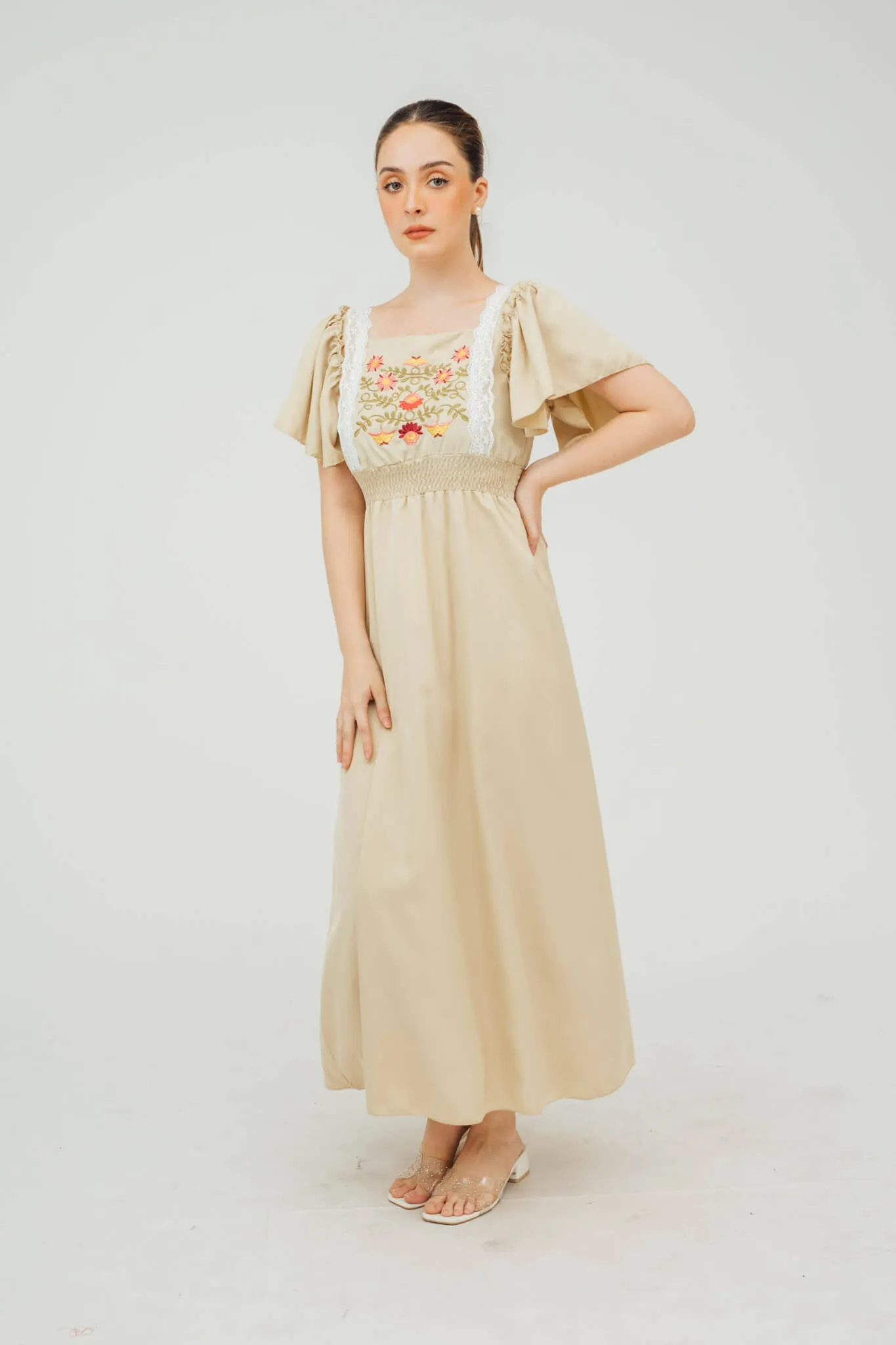 Renae Flutter Sleeve Boho Dress