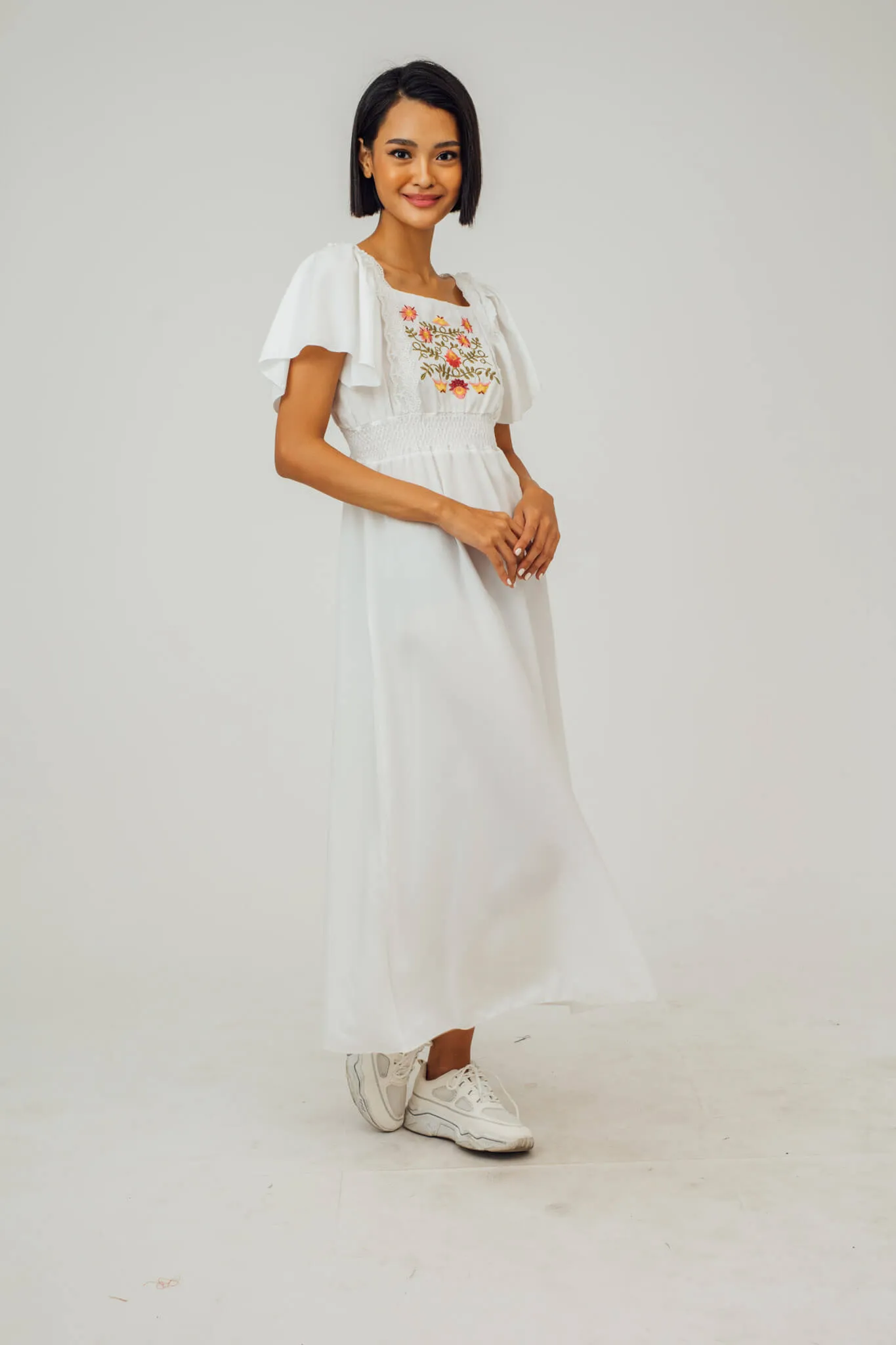 Renae Flutter Sleeve Boho Dress
