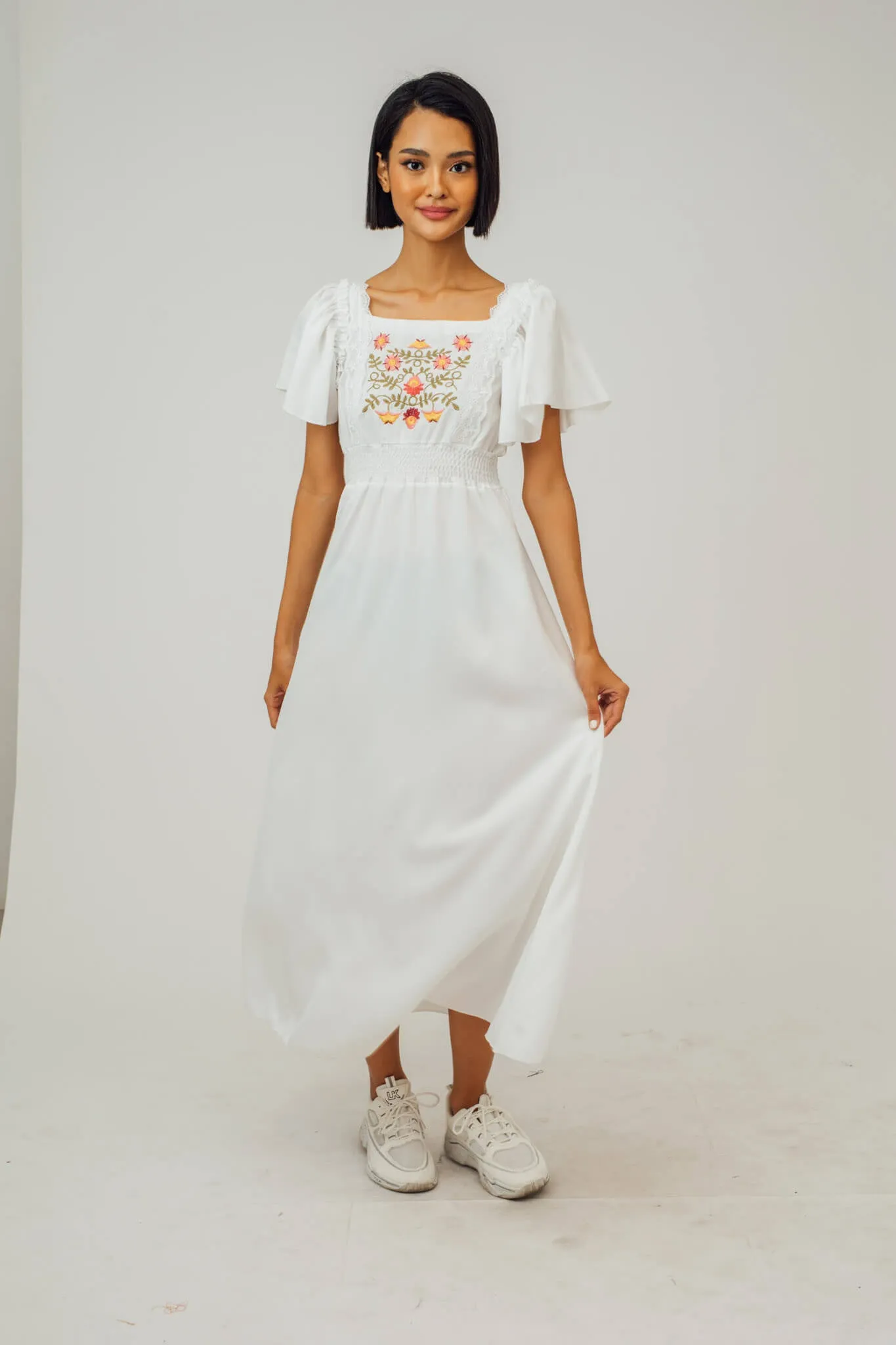 Renae Flutter Sleeve Boho Dress