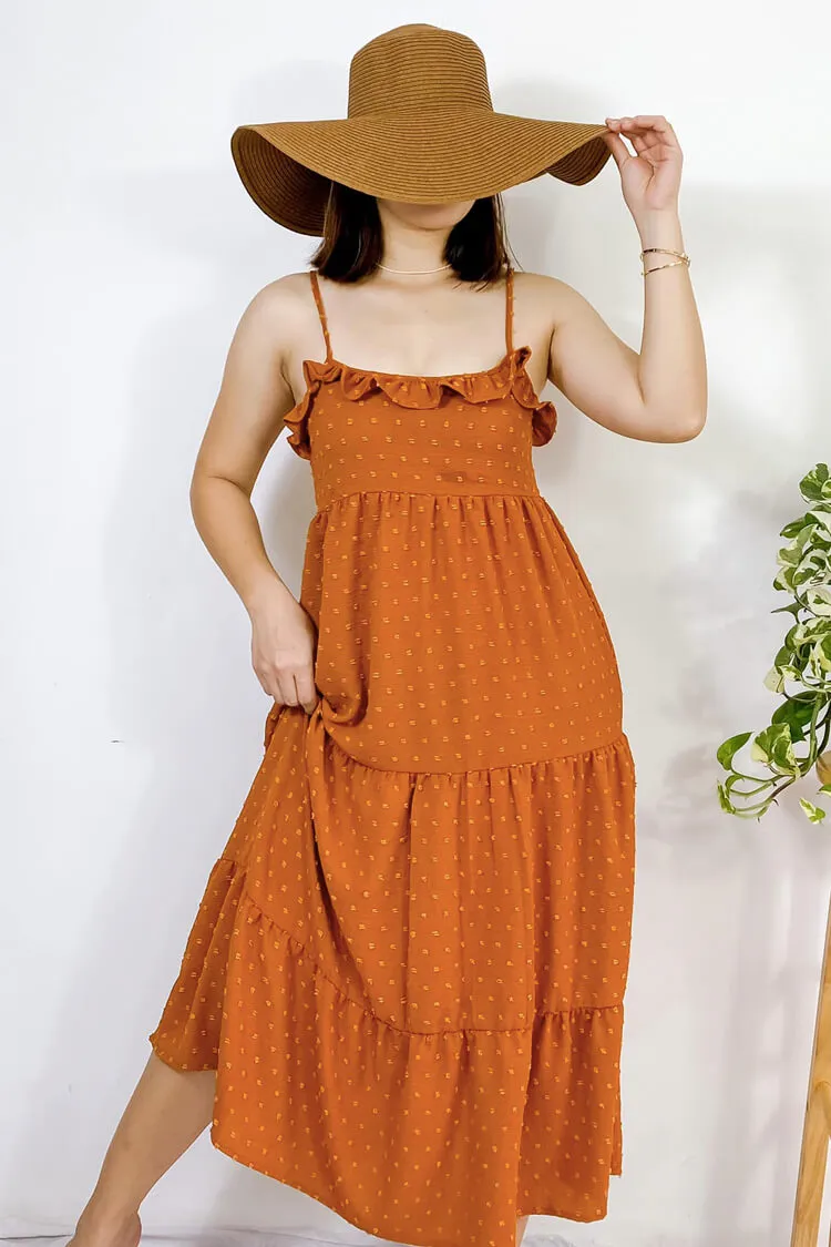Riza Swiss Dot Ruffle Dress