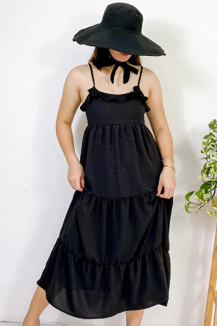 Riza Swiss Dot Ruffle Dress
