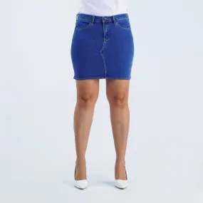 RRJ Ladies Basic Denim skirt for Women Trendy Fashion High Quality Apparel Comfortable Casual skirt for Women 155543 (Medium Shade)