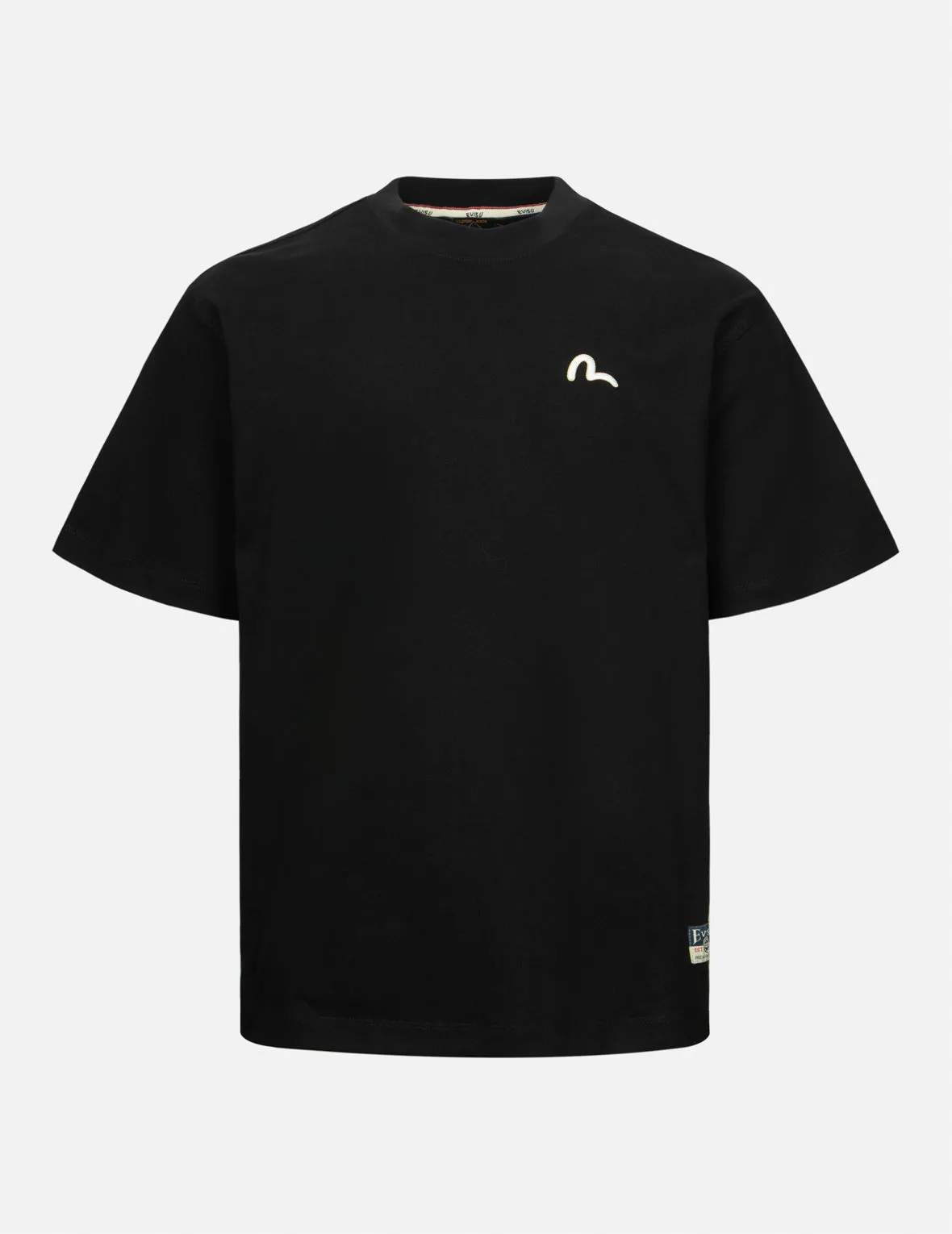 Seagull Embroidery and Carp Print Relax Fit T-shirt
