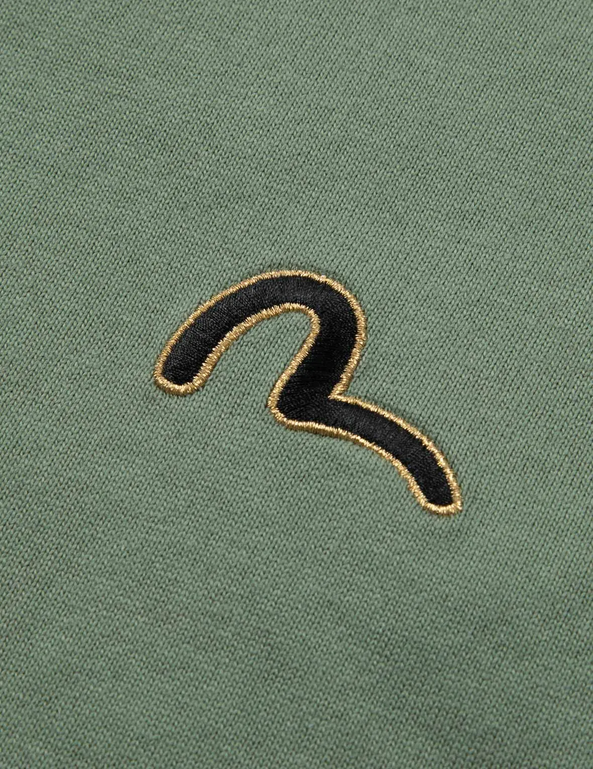 Seagull Embroidery and Carp Print Relax Fit T-shirt