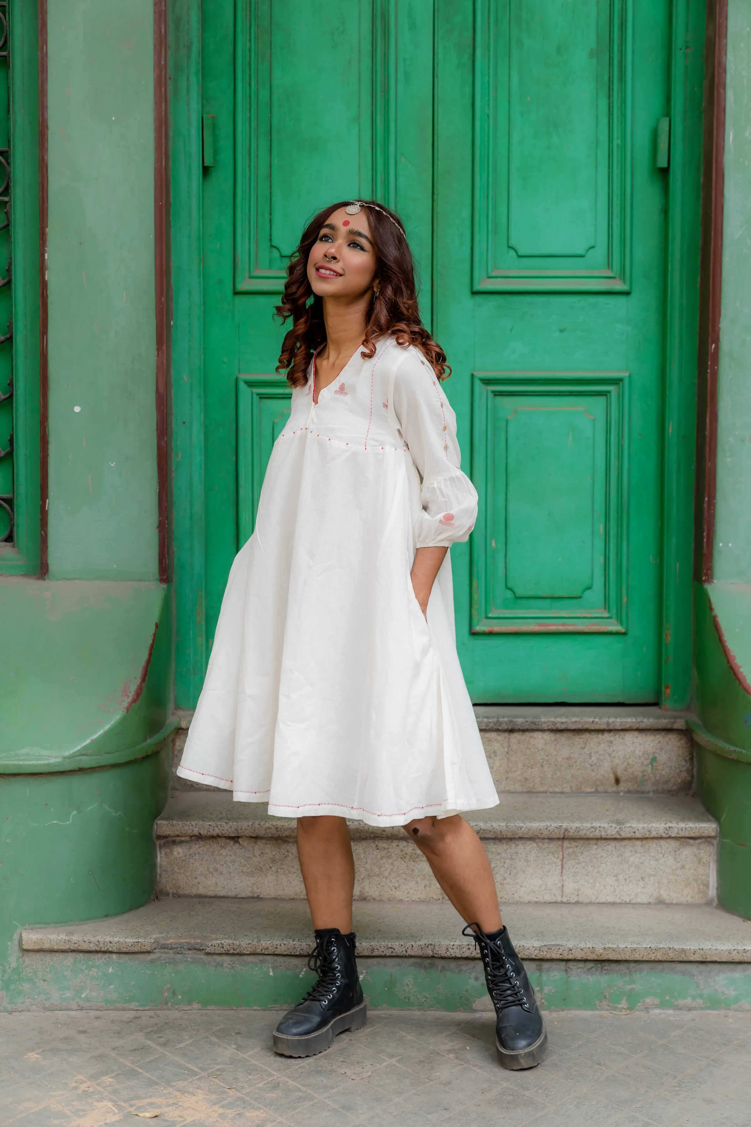 SHVET- A-LINE PANELLED DRESS