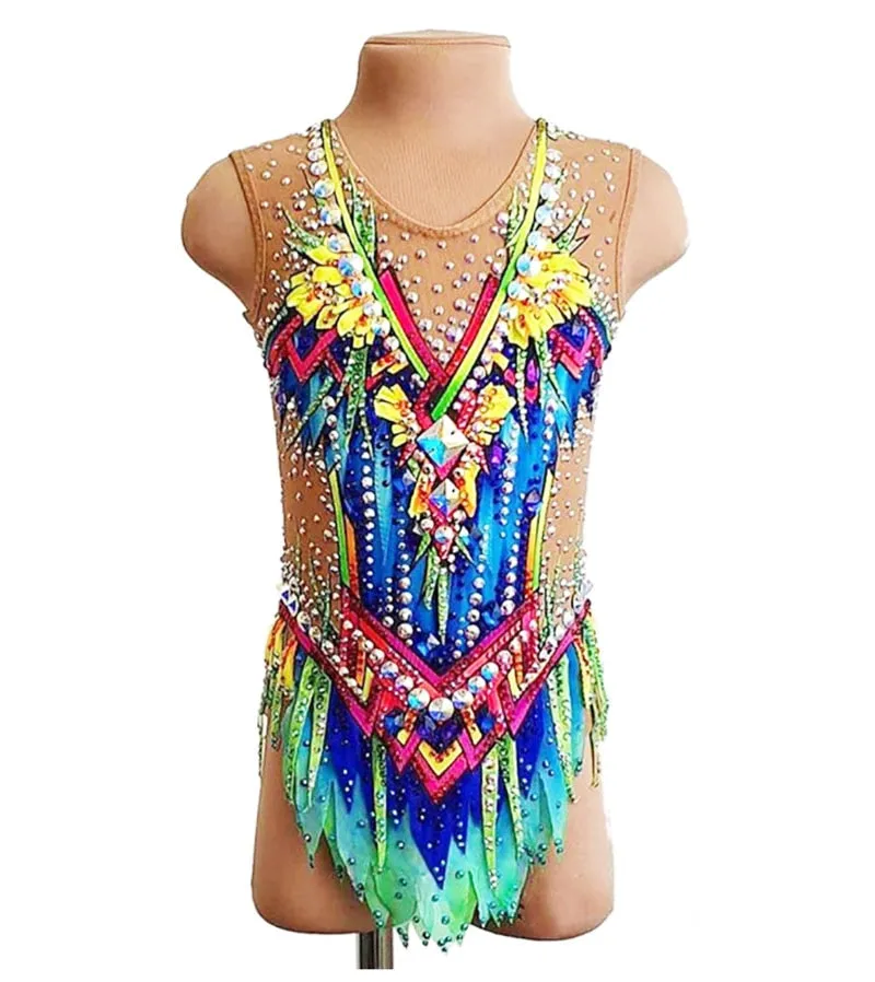 #SK02 Custom Professional Dance-  Artistic - Ice Skating- Rythmic Gymnastics - Calisthenics Competion Leotards