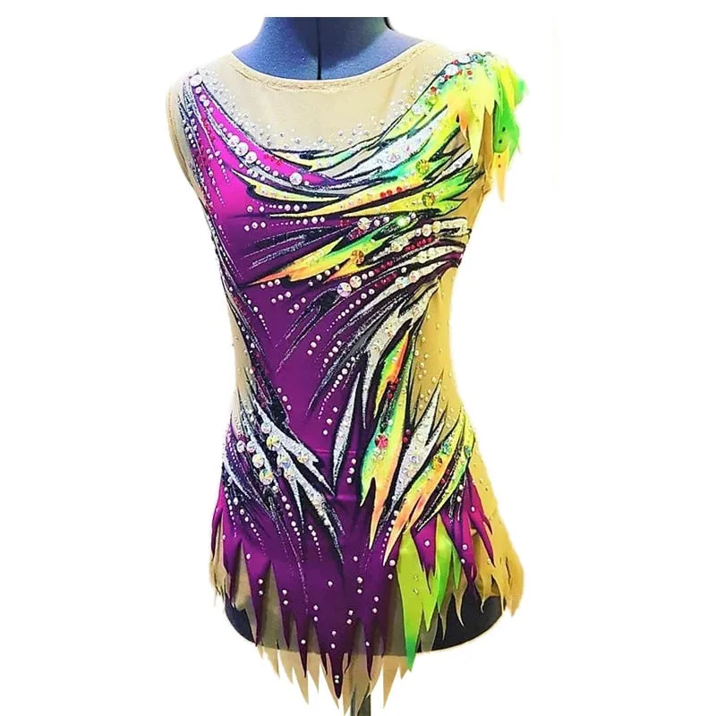 #SK02 Custom Professional Dance-  Artistic - Ice Skating- Rythmic Gymnastics - Calisthenics Competion Leotards