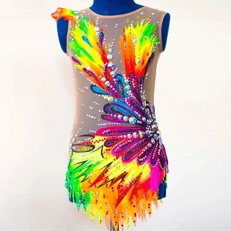 #SK02 Custom Professional Dance-  Artistic - Ice Skating- Rythmic Gymnastics - Calisthenics Competion Leotards
