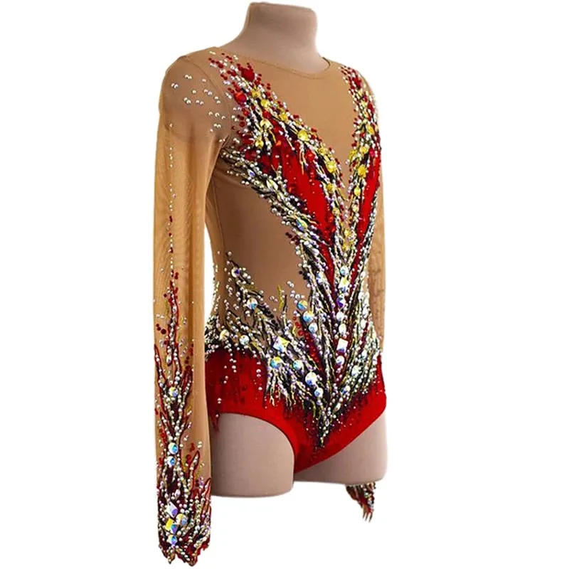 #SK02 Custom Professional Dance-  Artistic - Ice Skating- Rythmic Gymnastics - Calisthenics Competion Leotards