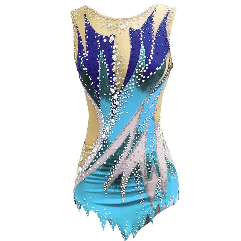SK558 Adult -Childs Artistic Gymnastics Leotards - Jeweled- Sleeveless Figure Skating Dress