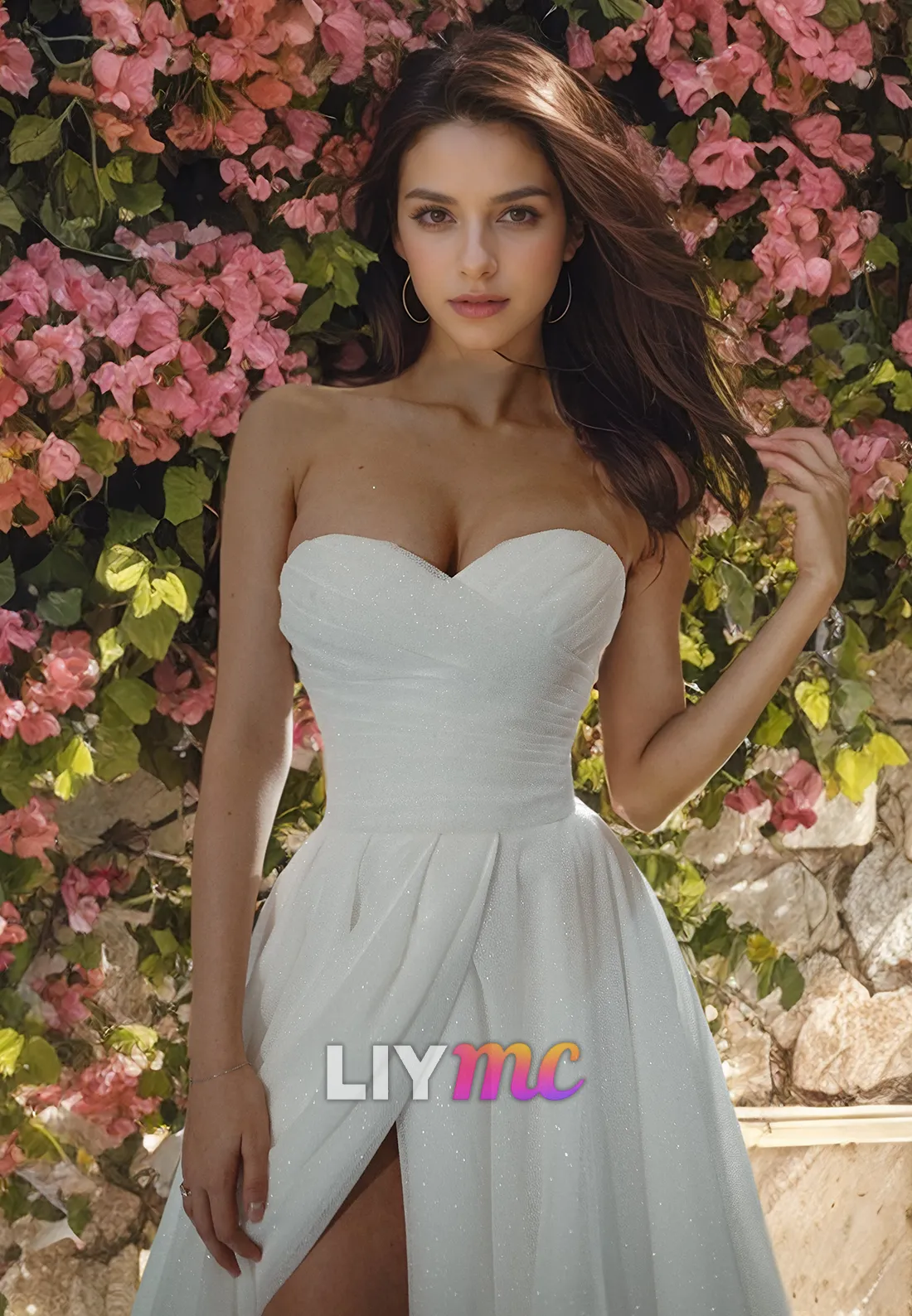 Sweetheart Strapless Pleated A-Line Wedding Dress