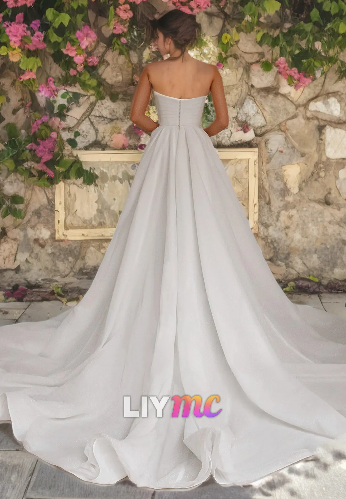 Sweetheart Strapless Pleated A-Line Wedding Dress