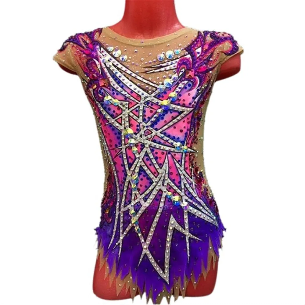 #T332 Rhythmic Gymnastics Competition Leotard -Artistic Costume -Ice Skating Dress -Dance