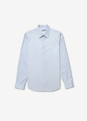 Tailored Fit Grid Jacquard Shirt Pale Blue