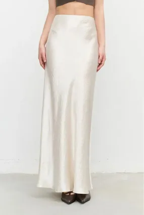 Textured Triacetate Slip Satin Maxi Skirt