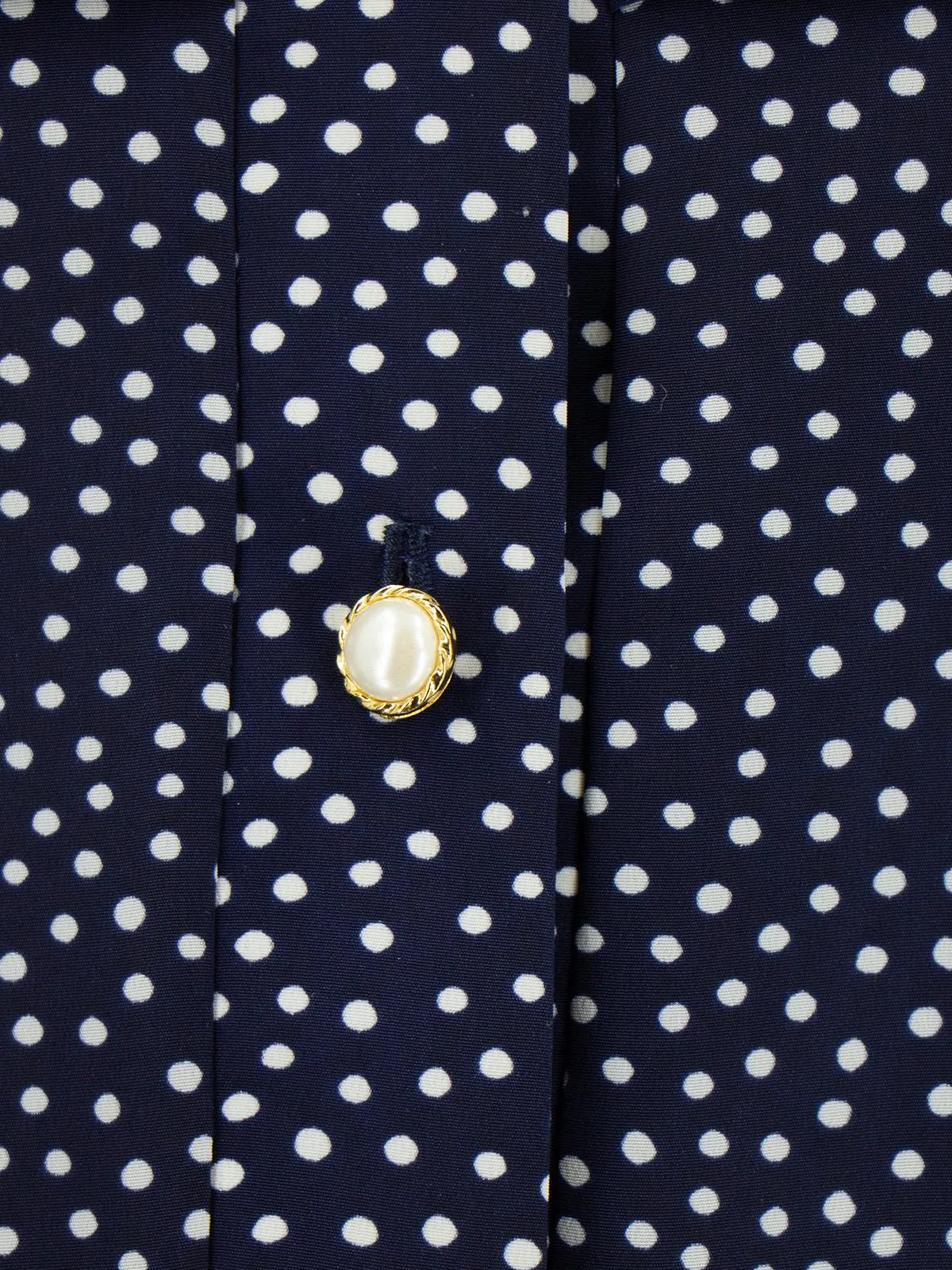 Vintage Berkertex Navy & White Spot Belted Dress
