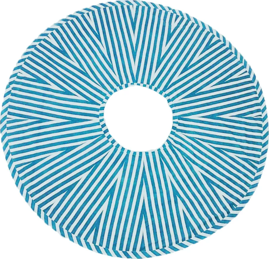 Vivian Skirt in Turquoise and White Cabana Stripe